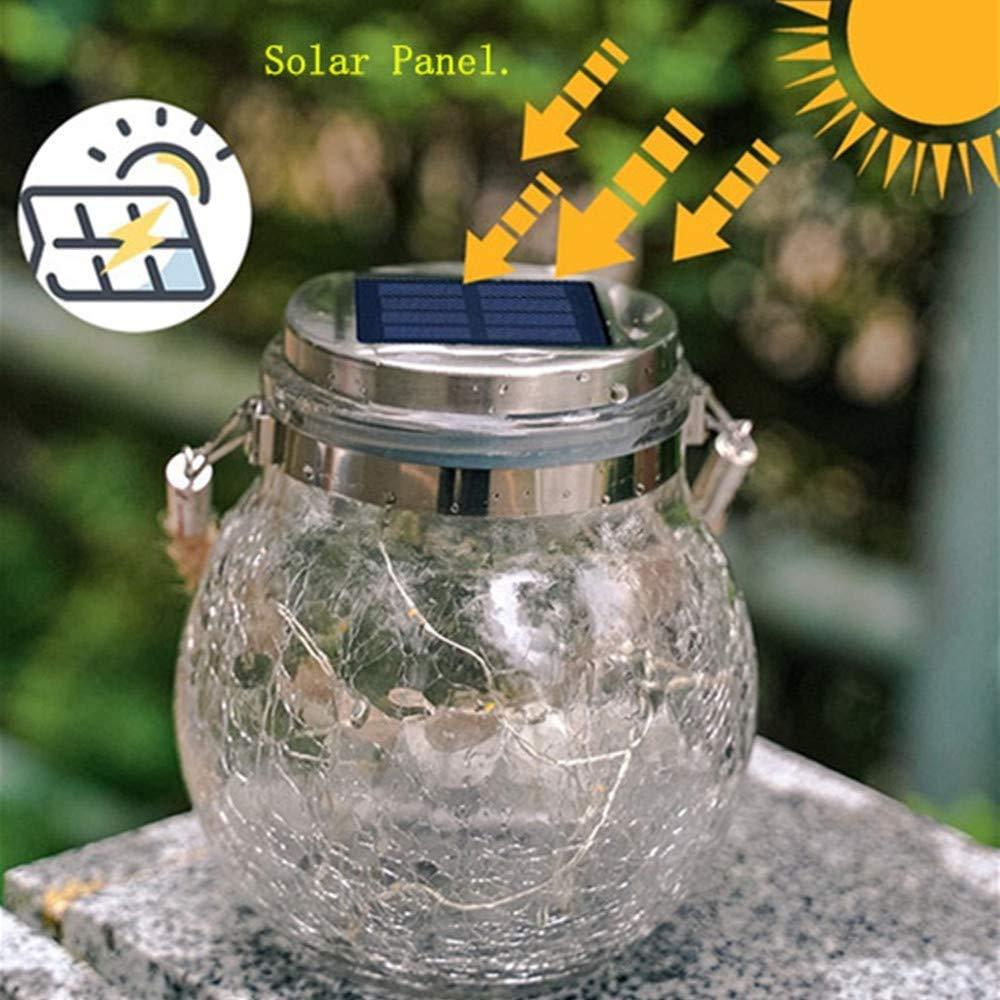 Solar Table Lamp Crack Glass Globe Garden Light